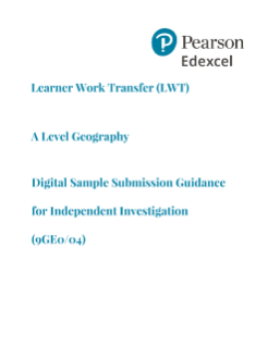 Learner Work Transfer (LWT) Guidance - A Level Geography